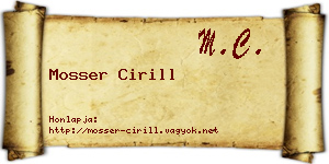 Mosser Cirill névjegykártya